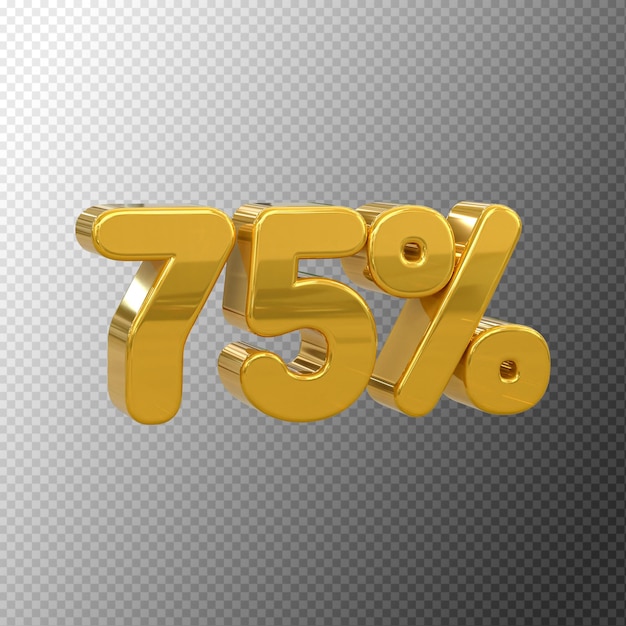 Speciale aanbieding 75 procent korting verkoop tag 3d rendering nummer concept korting promotie verkoop tag
