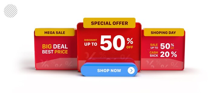 PSD speciale aanbieding bannersjabloon 3d-ontwerp voor web of sociale media