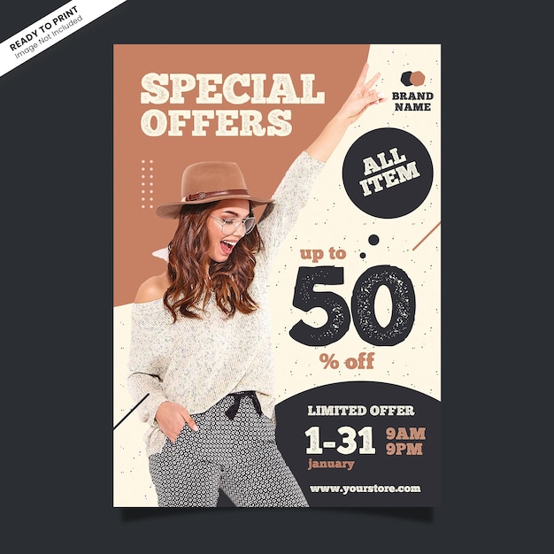 PSD speciale aanbieding verkoop folder sjabloon