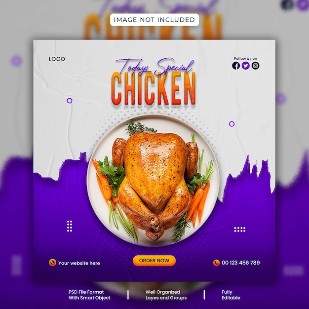 PSD speciale chicken set menu food banner of social media post ontwerpsjabloon