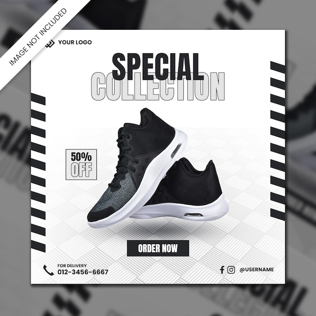 Speciale collectie sportschoenen social media sjabloon