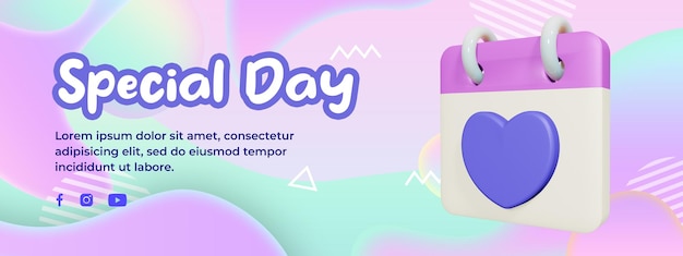 Speciale dag en datum bannerontwerp met abstracte achtergrond