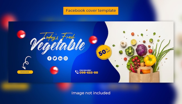 PSD speciale gezonde groentevoeding verkoop social media cover post facebook en instagram template