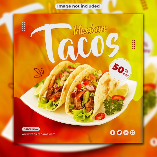 PSD speciale mexicaanse taco's social media postsjabloon