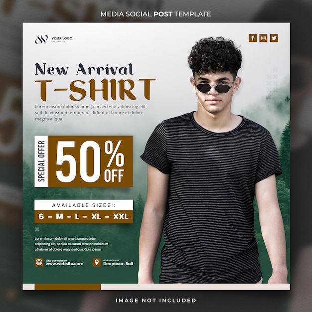 Speciale promotie verkoop t-shirt media social post template