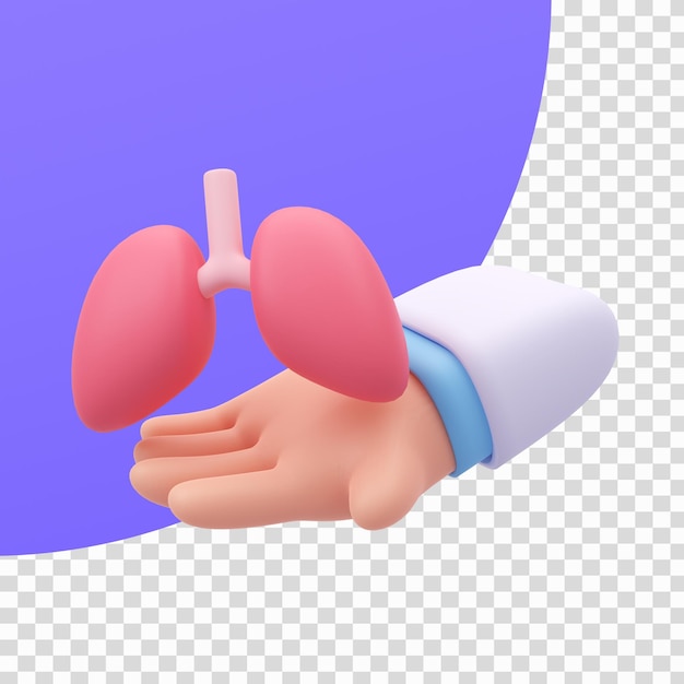 Specialist doctor take care of the organs in the body 3d illustration with clipping path