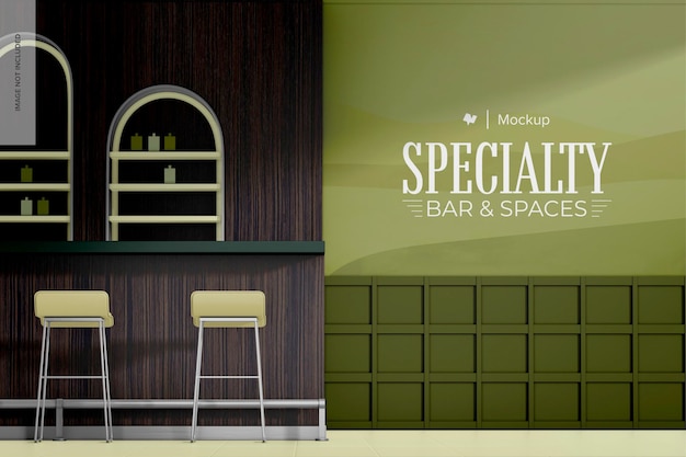 PSD mockup da parete per bar specializzato con tenda