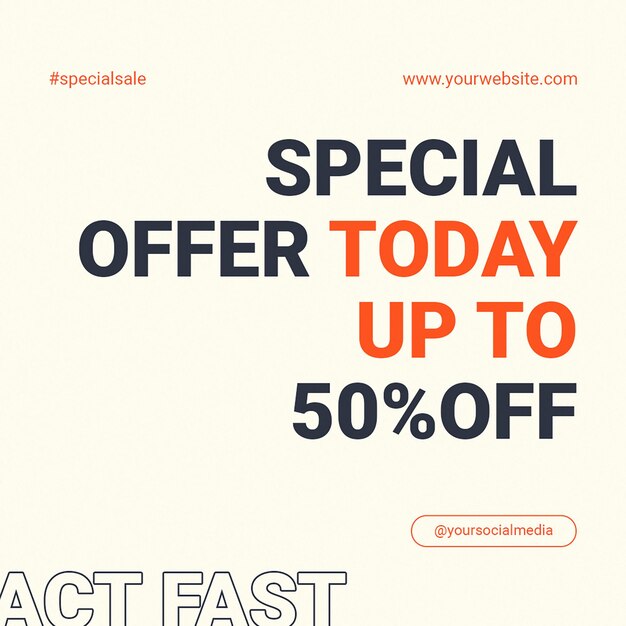 Specjalna oferta Dzisiejszy szablon postów na Instagramie