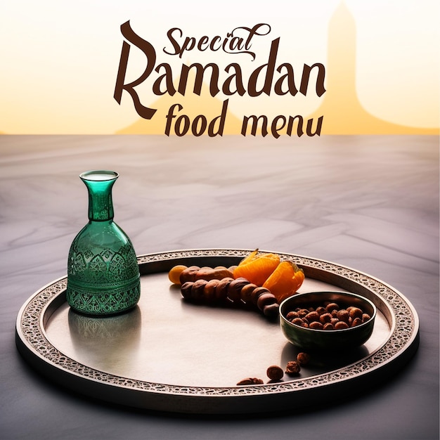 PSD specjalne menu jedzenia ramadanu w mediach społecznościowych