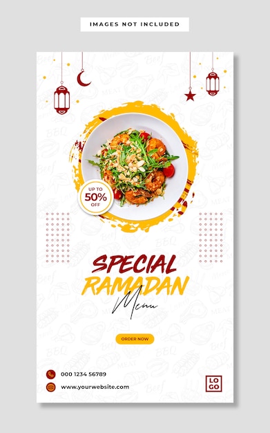 Specjalne Menu żywności Ramadan Instagram Story Banner