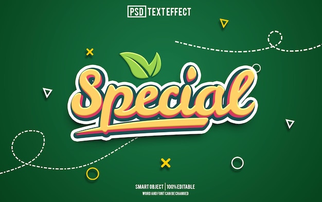 Specjalny efekt tekstu czcionka edytowalna typografia tekst 3D