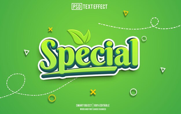 Specjalny efekt tekstu czcionka edytowalna typografia tekst 3D