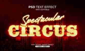 PSD spectacular light circus text effect