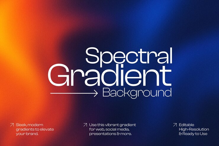PSD spectral gradient background for modern branding