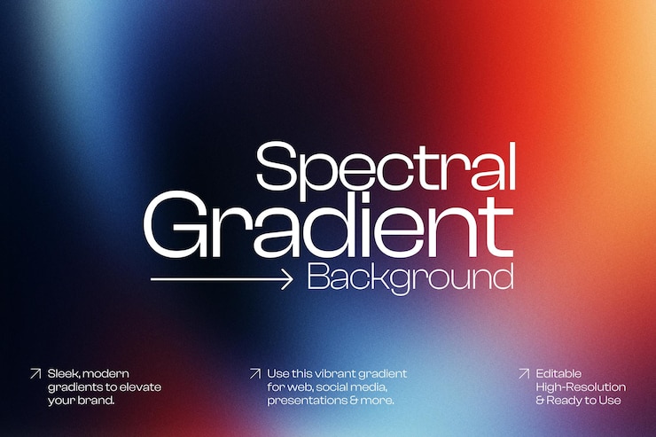 PSD spectral gradient background for web  social media