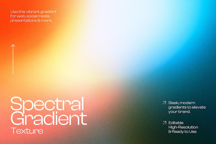 PSD spectral gradient texture for web social media and presentations