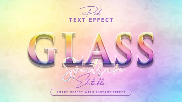 PSD spectrum colored glass text effect