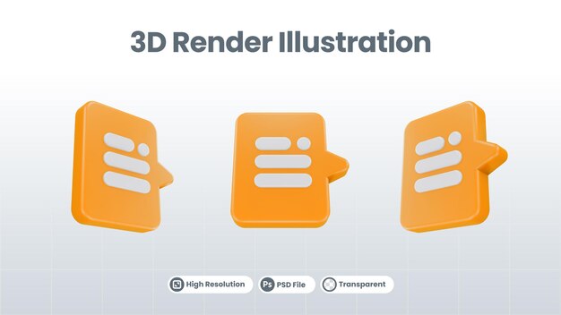 speech bubble 3d box chat button message talk balloon in render style speak 3d icon