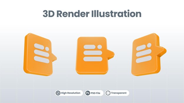 PSD 吹き出し 3 d ボックス チャット ボタン メッセージ トーク バルーン レンダリング スタイルで話す 3 d アイコン