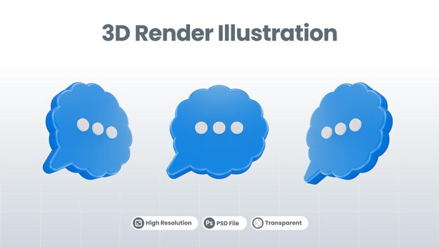Speech bubble 3d concept design new message notification chatting