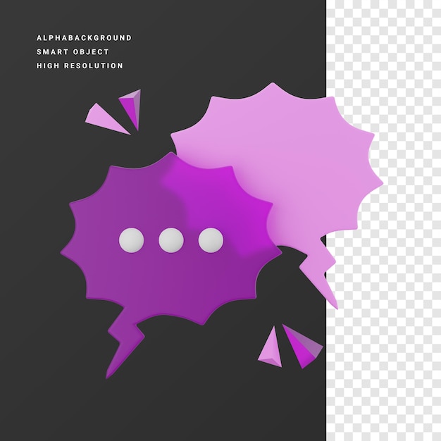 Speech bubble 3d icon illustration