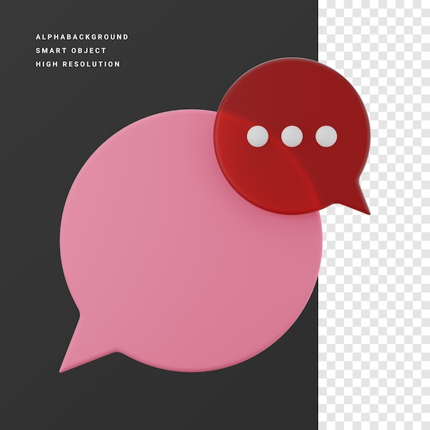 PSD speech bubble 3d icon illustration