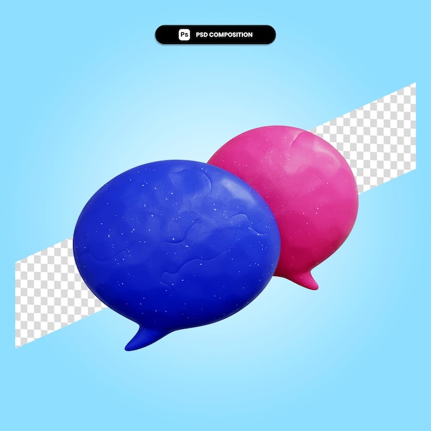 Speech bubble 3d render illustration isolated