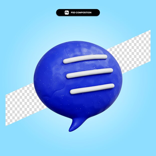 Speech bubble 3d render illustration isolated