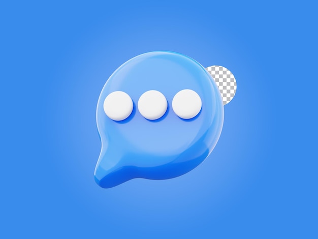 Speech bubble chat bericht 3d render illustratie geïsoleerd op transparante achtergrond