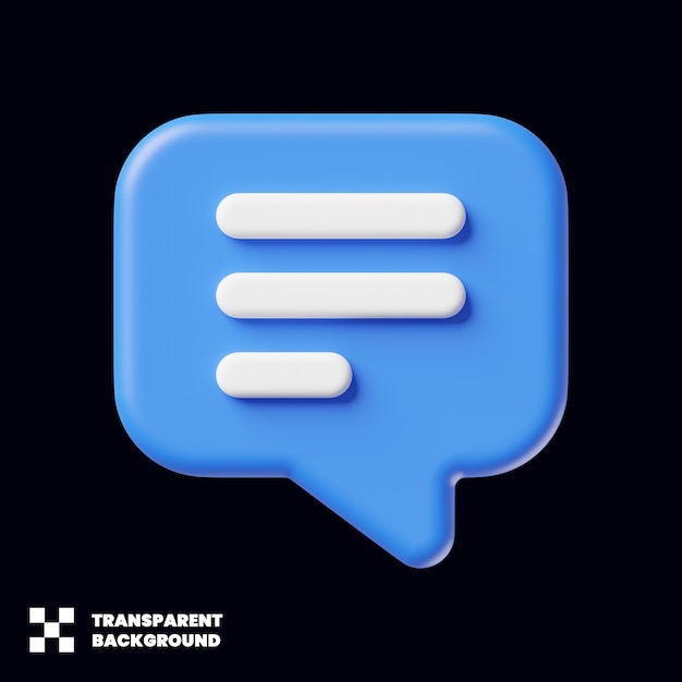 Speech bubble dialog icon in 3d render