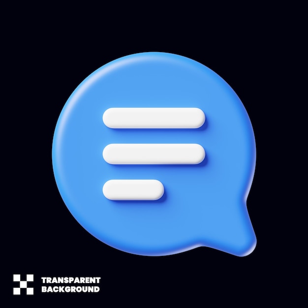 Speech Bubble Dialog Icon In 3D Render