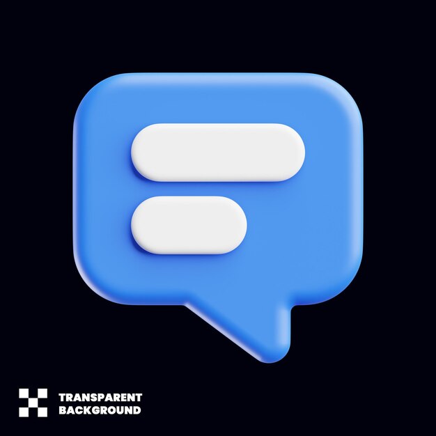 speech bubble dialog icon in minimalist 3d render