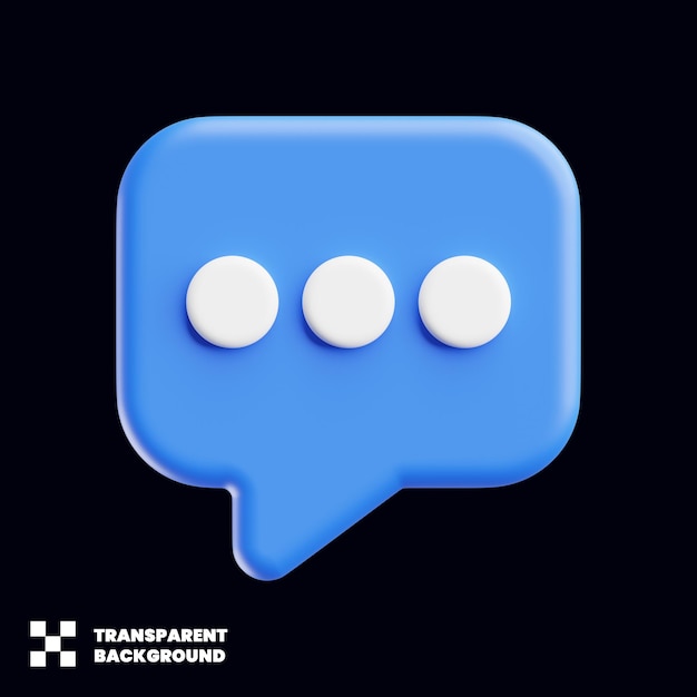 Speech bubble dialog icon in minimalist 3d render