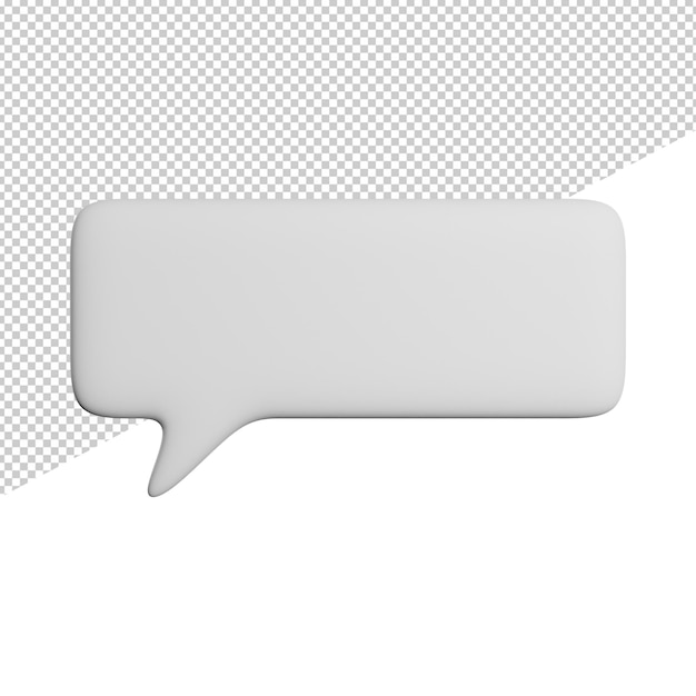 Speech bubbles template front view 3d rendering icon illustration on transparent background