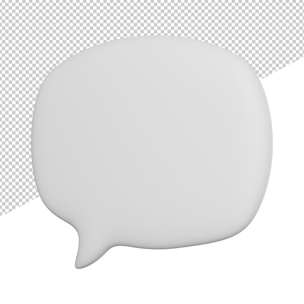 PSD speech bubbles template side view 3d rendering icon illustration on transparent background