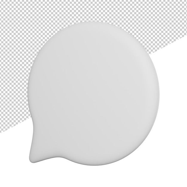 Speech bubbles template side view 3d rendering icon illustration on transparent background