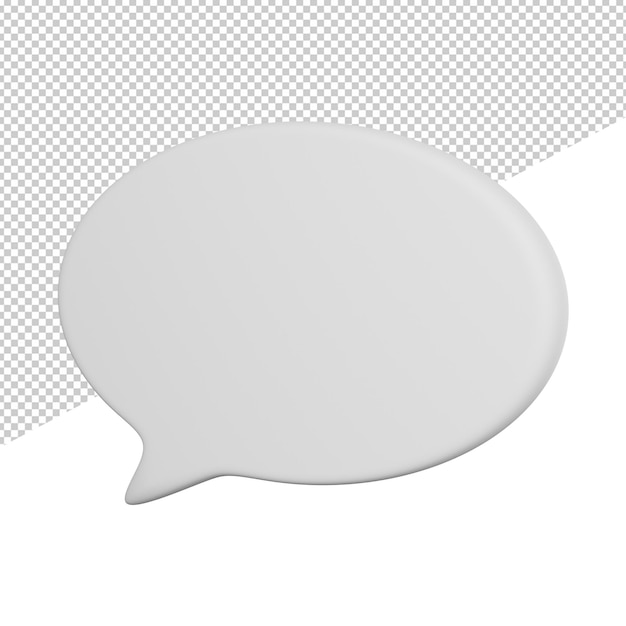 Speech bubbles template side view 3d rendering icon illustration on transparent background