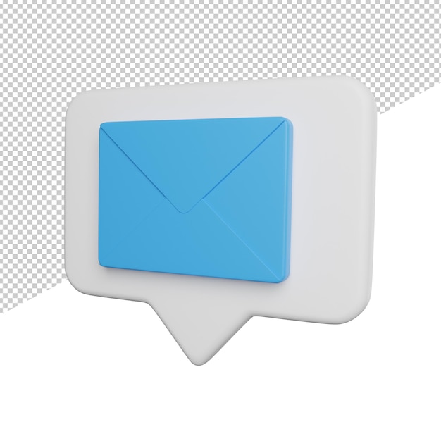 Speech Buble Messages side view 3d rendering illustration on transparent background