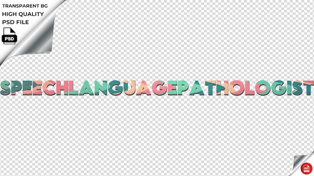 PSD speechlanguagepathologist tipografia gradiente turquoise retro texture del testo psd transparente