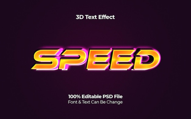 PSD speed 3d text effect