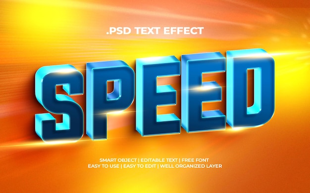 Speed blue text effect with a yellow background