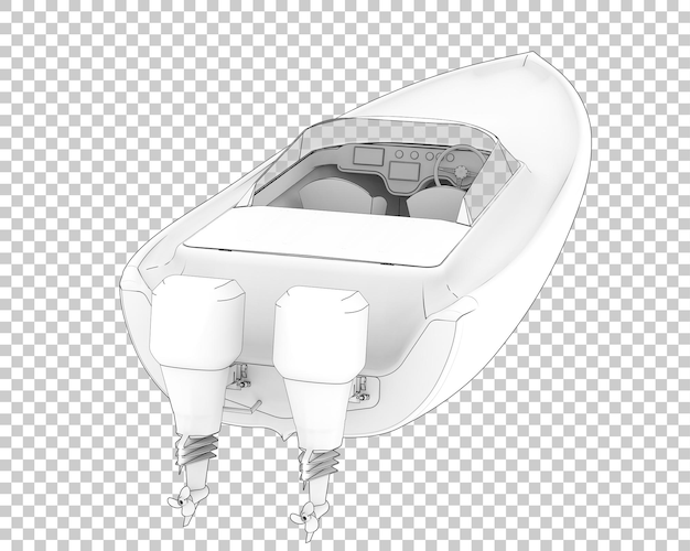 PSD 투명 한 배경 3d 렌더링 그림에 스피드 보트