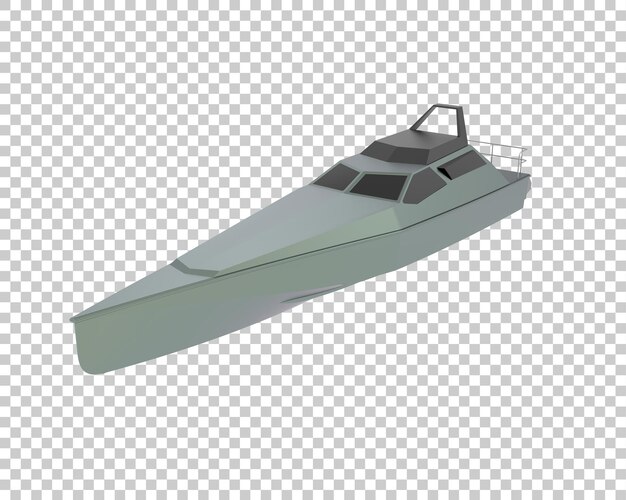 Speed boat on transparent background 3d rendering illustration