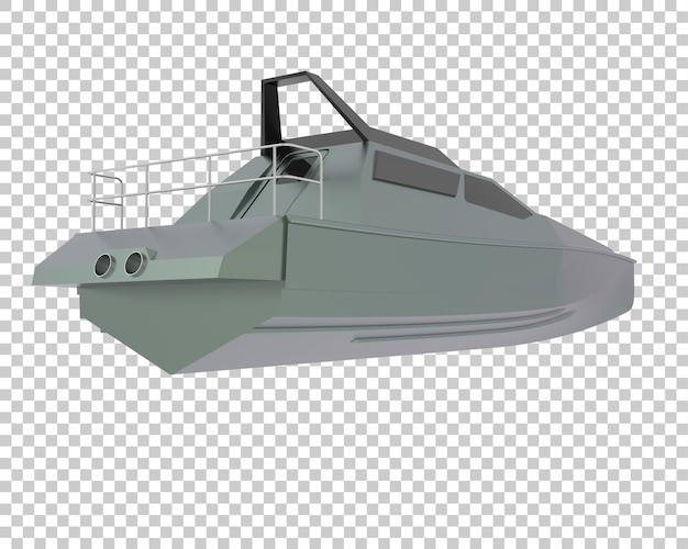 Speed boat on transparent background 3d rendering illustration