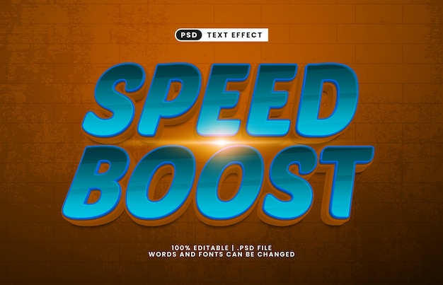 speed boost editable text effect with a race and speed text effect