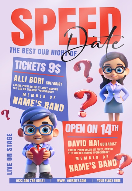 Speed date day flyer psd emplate
