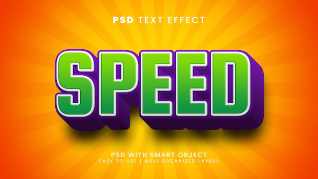 Speed light fast 3d editable text effect with happy and kids text style