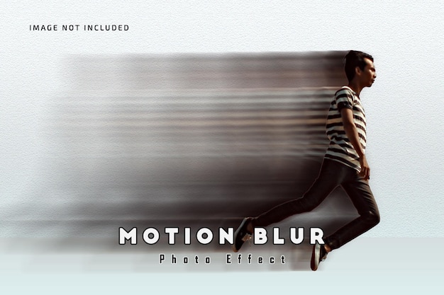 Speed motion blur vhs photo effect mockup template