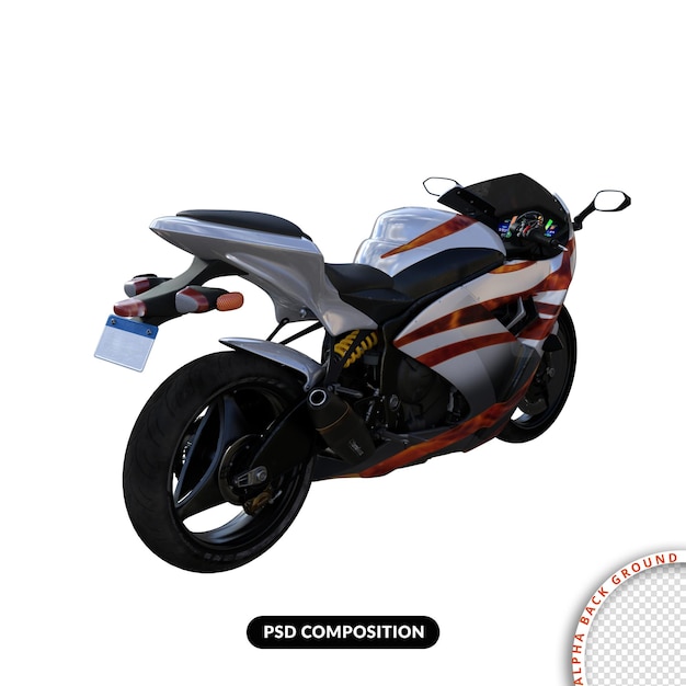 Velocità moto isolata rendering 3d psd premium