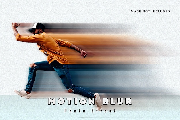 PSD speed radial motion blur photo effect mockup add on